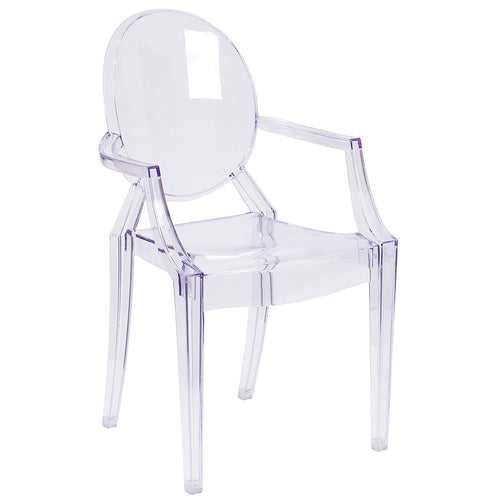 Ghost Byrne Chair Transparent Crystal Finish Dining Chair With Armrest