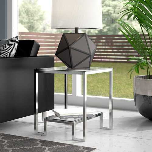 Axel Side End Table in stainless steel with Acrylic Glass Top