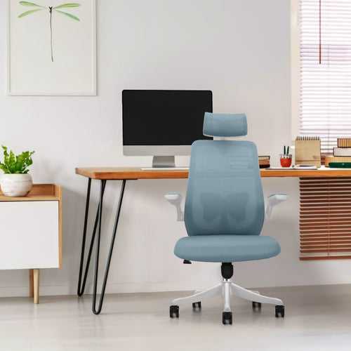 Butterfly High Back Ergonomic Chair in Blue Colour with Headrest