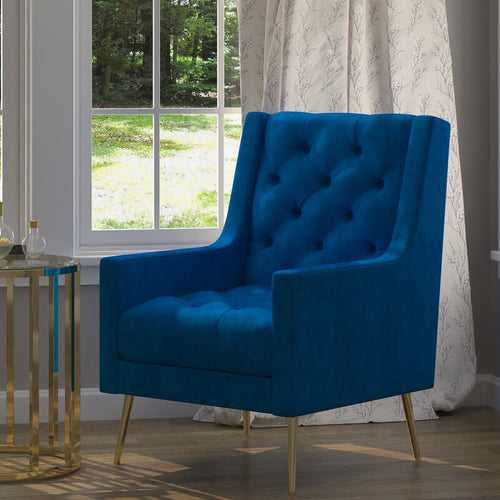 Georgia Lounge Chair in Navi Blue Color (Luxury Home Furniture)