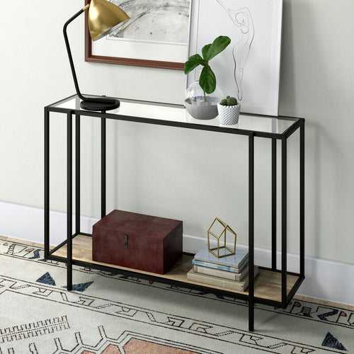 Jolie Console Table in Black Color with Acrylic Glass, Entryway Tables