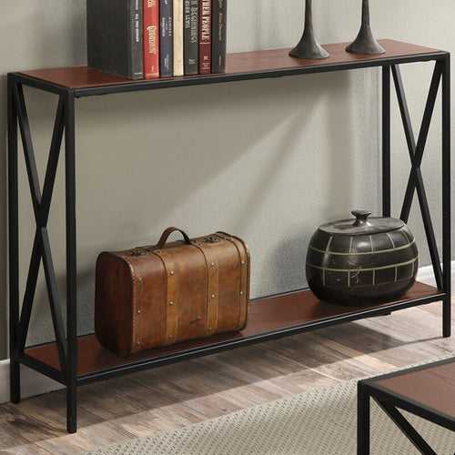 Carley Console Table Black and Brown Color