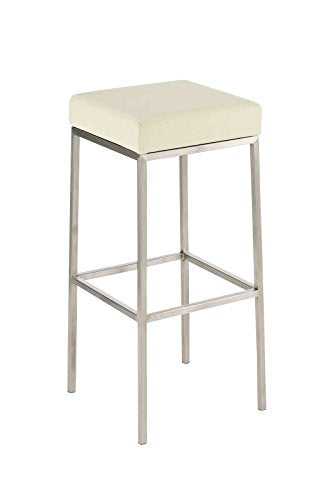 Mini Barstool in Off White Color - Stainless Steel