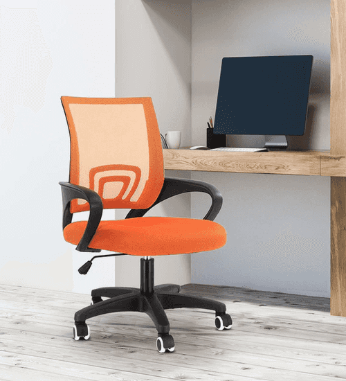 Teana Mesh office Chair in Orange Color, Ergonomic Chair