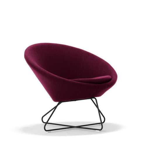 Comfortable Conic Tub Lounge Chair in Maroon Color, Low Back Lounge Chairs