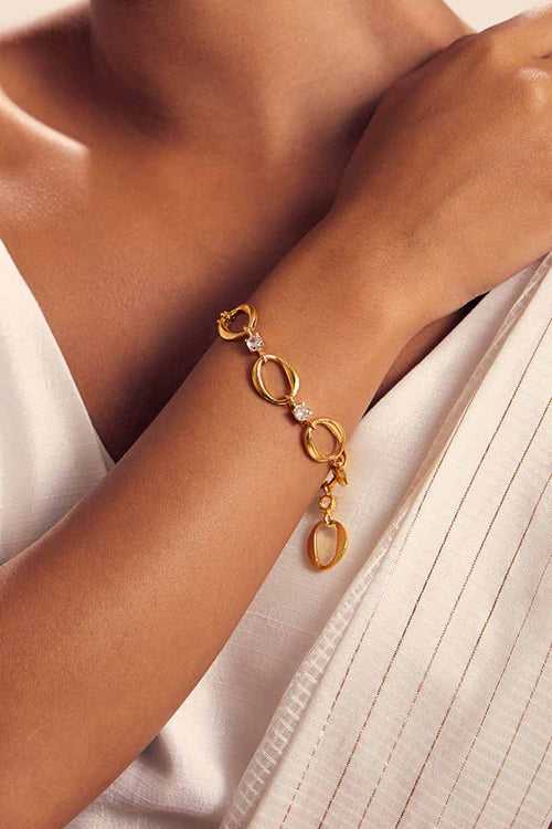 Gold Plated Rani Link Chain Bracelet