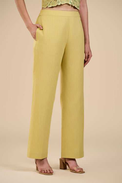 Lime Green Straight Fit Pant