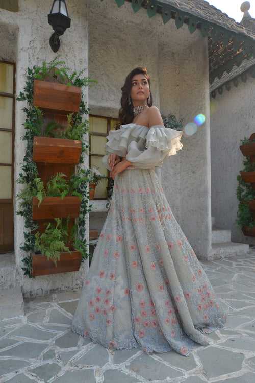 Pastel Grey Lehenga