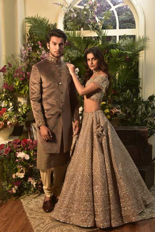 Warm Grey Lehenga Set