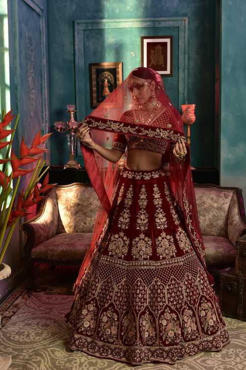 Maroon Sparrow Lehenga