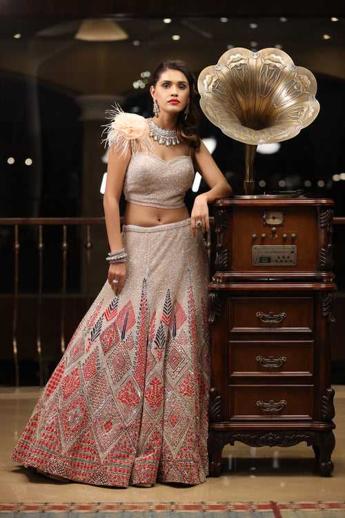 Nude Lehenga Set