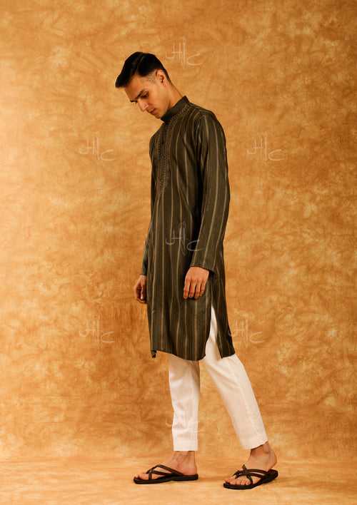 Asad Embroidered Rayon Straight Men's Kurta