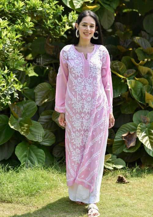 Adeeba Chikankari Modal Straight Kurta