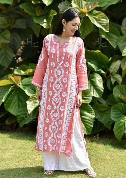 Nabiha Chikankari Modal Straight Kurta