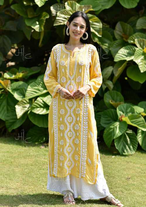 Nabiha Chikankari Modal Straight Kurta