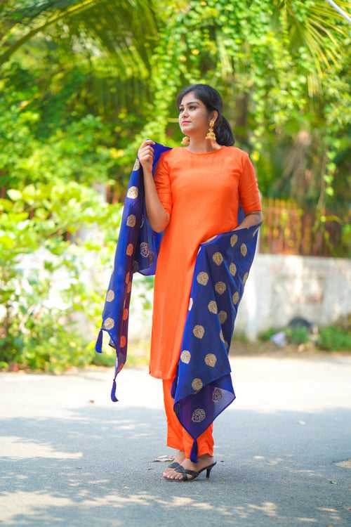 Orange Straight Salwar