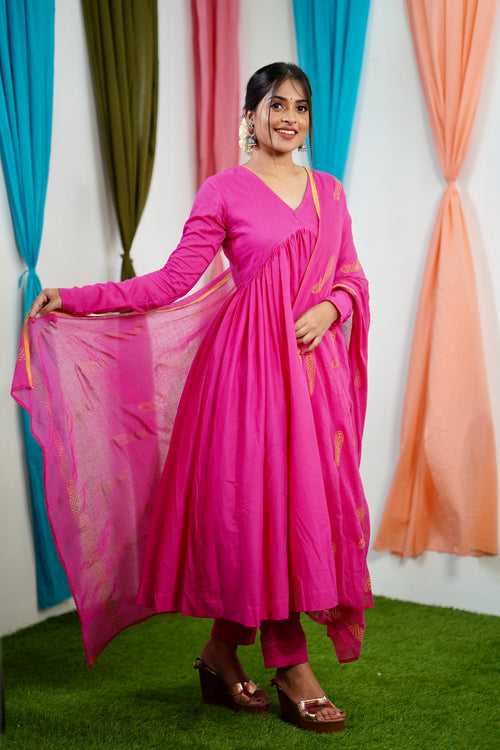 Pink Mul cotton Salwar suit