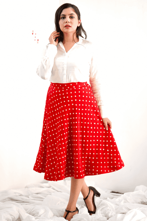 Red & Violet dual skirt