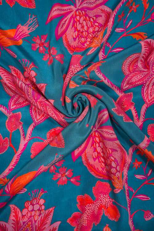 Natural Crepe Printed Fabric