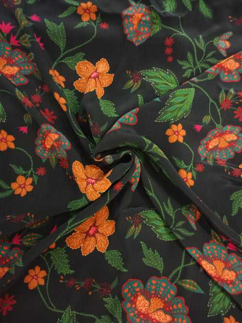 Natural Crepe Printed Fabric