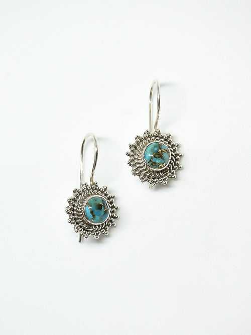 Turquoise Flower Earing