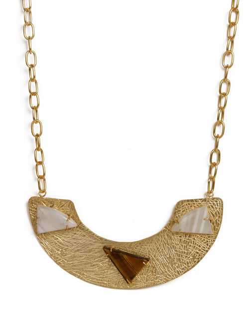 Alluring Agate Gold Statement Necklace