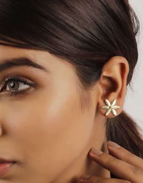 Beautiful Floral Studs Gold Earrings