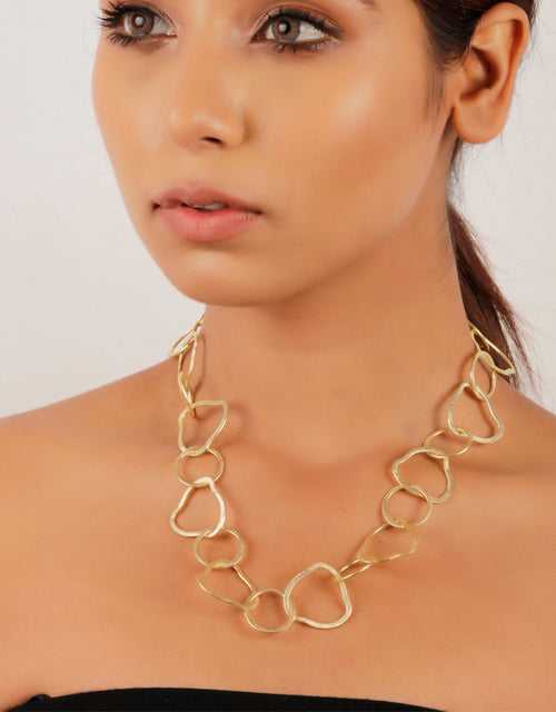Charming Chunky Interlinked Gold Necklace