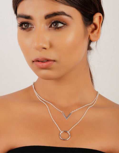 Evergreen Layered Silver Necklace