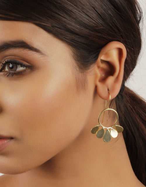 Flawless Floral Hoop Gold Earrings