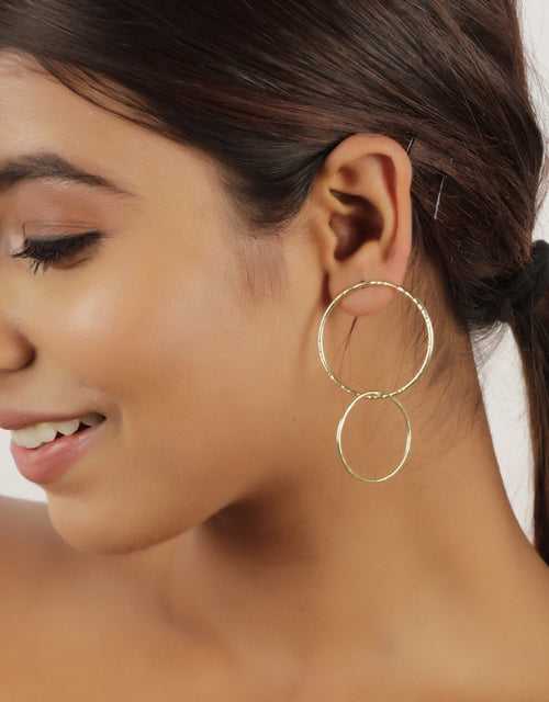 Magnificent Double Hoops Gold Earrings