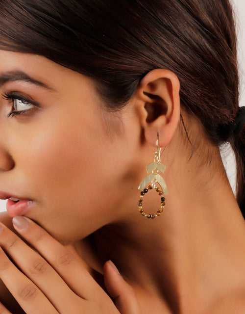 Rich Gold Stone Earrings