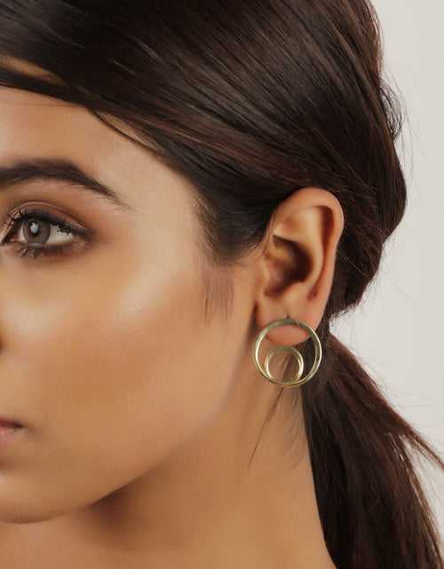 Unique Eye Shaped Gold Earrings