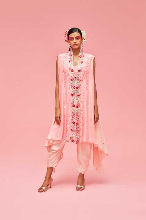 Nishat Bagh Ombré Cape Jacket & Bustier with Dhoti Pants