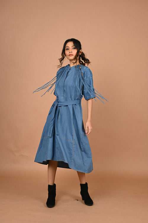 The String Denim Dress