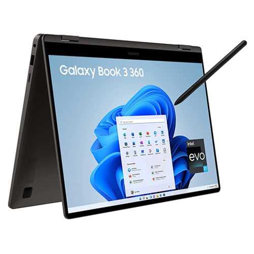 Samsung Galaxy Book3 360 Intel 13th Gen i7 EvoTM 39.6cm(15.6") Super Amoled 2-in-1  Touchscreen Laptop (16 GB/512GB SSD/Windows11/MS Office/Backlit KB/Fingerprint Sensor/Graphite/1.46Kg),NP750QFG-KA1IN