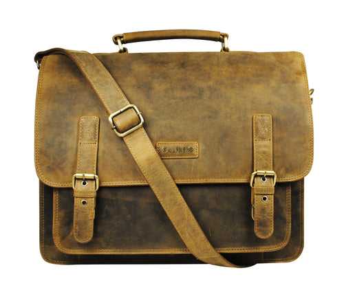 Calfnero Genuine Leather Men's Messenger Bag (431-Hunter)