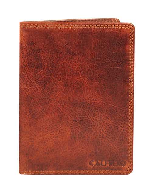 Calfnero Genuine Leather Passport Wallet-Passport Holder (5232-Cognac)