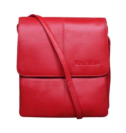 Calfnero Genuine Leather Women's Sling Bag (712740-Red)