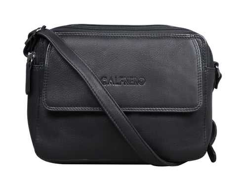 Calfnero Genuine Leather Women's Sling Bag (80056-Black)