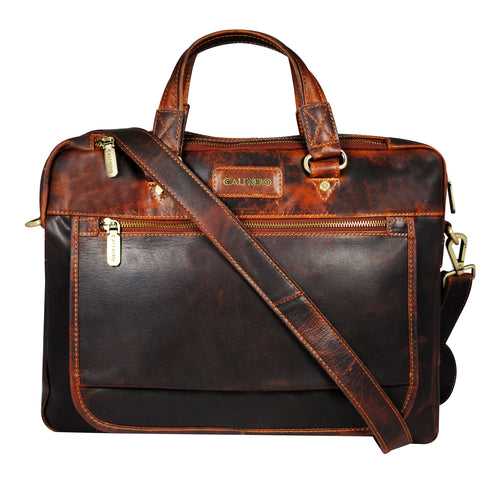 Calfnero Genuine Leather Men's Messenger Bag (DK-10-Kara)