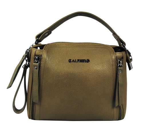 Calfnero Women's Genuine Leather Hand Bag (3044-Olive)