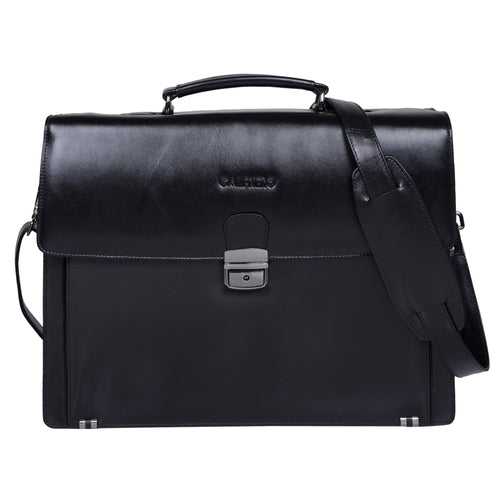 Calfnero Genuine Leather Men's Messenger Bag (K-104-Black)