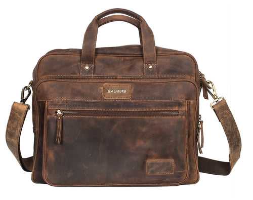 Calfnero Genuine Leather Men's Messenger Bag (N-102-Hunter)