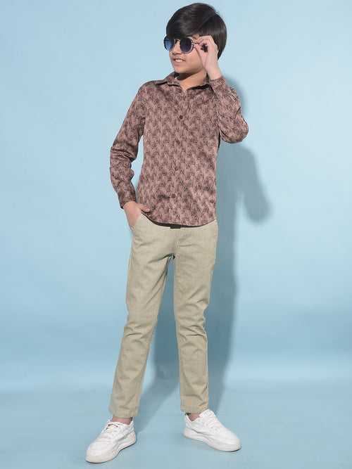 Khaki Printed Trousers