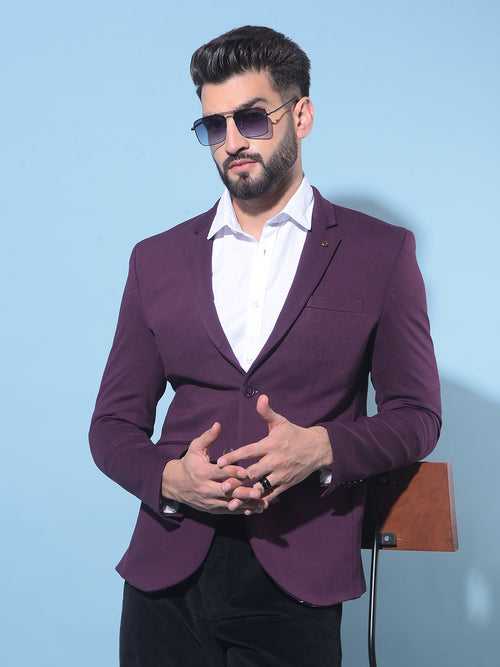 Wine Single-Breasted Blazer