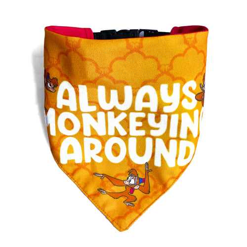 Always Monkeying around Dog Bandana with collar