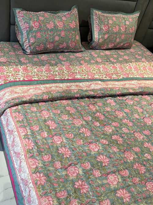 FESTIVE HAND BLOCK PRINTED BEDDING SET