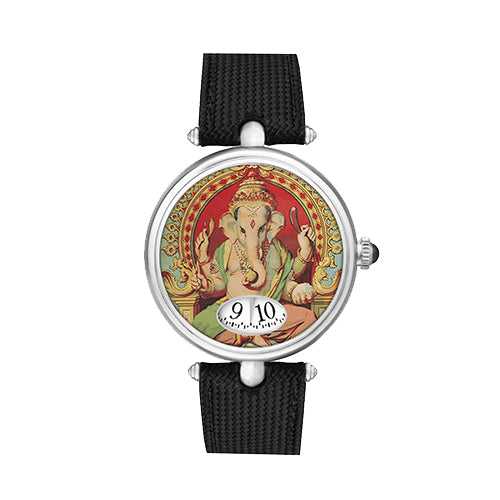 Lord Ganpati Automatic Watch Silver