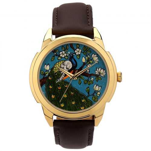 Peacock Painting Watch - Pichwai Watch (43mm)